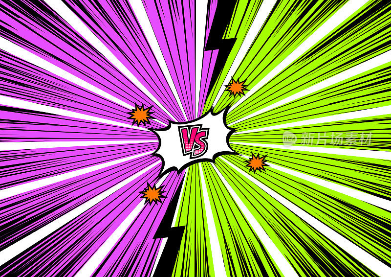 VS画面用ポップアート背景ベクター Cartoon comic background with halftone elements. Retro Pop Art style Fight versus vector illustration.